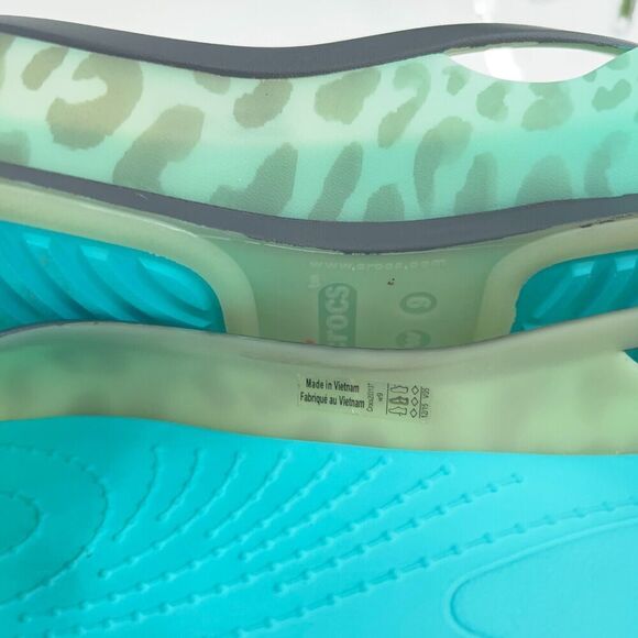 CROCS Womens Rio Ballet Flat Size 9 Leopard Fade Rubber Pointed Slip On Shoe - Picture 11 of 12